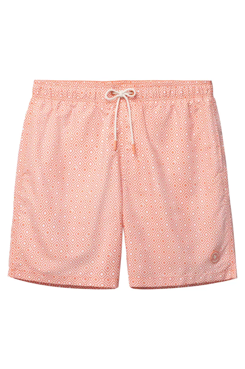 SHIWI-Men MIKE swim shorts 7 inch geo square-1426107618-2543 Orange coral geo square-ORANJE