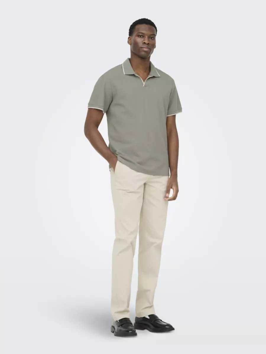 SONS-ONSASTON REG SS FRML RESORT POLO-22037424-Laurel oak-GROEN