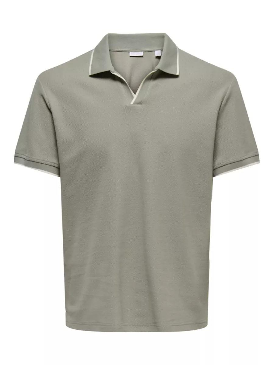 SONS-ONSASTON REG SS FRML RESORT POLO-22037424-Laurel oak-GROEN