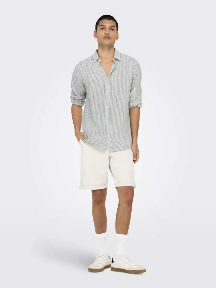 SONS-ONSCAIDEN LIFE LS STR LINENBLEND660-22026601-Sea spray-ZEE GROEN