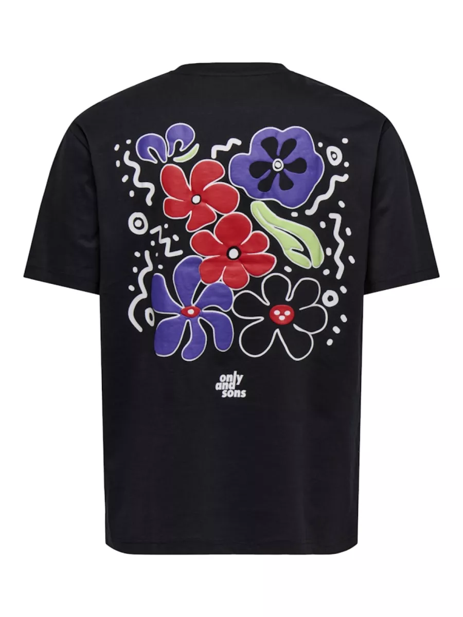 SONS-ONSFLEURI LIFE FLOWER RLX SS TEE-22037619-Black-ZWART