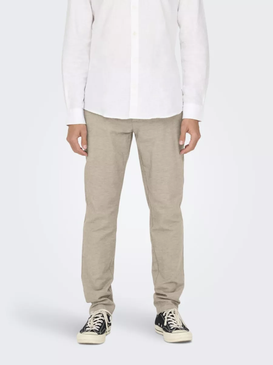 SONS-ONSMARK TAP 0011 COTTON LINEN PANT-22024937-Elmwood-BRUIN