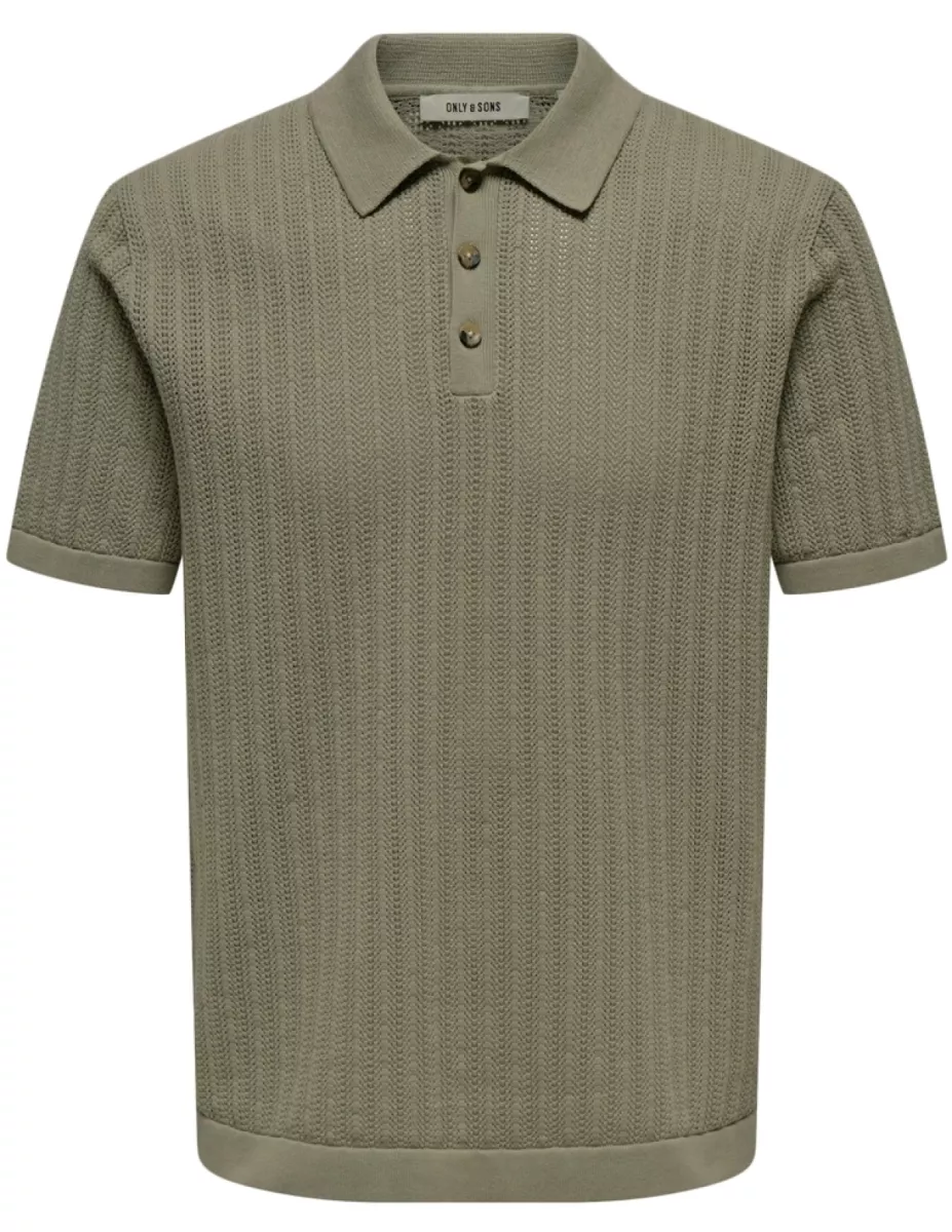 SONS-ONSMOON REG 12 SS POLO KNIT NOOS-22032760-Mallard green-GROEN