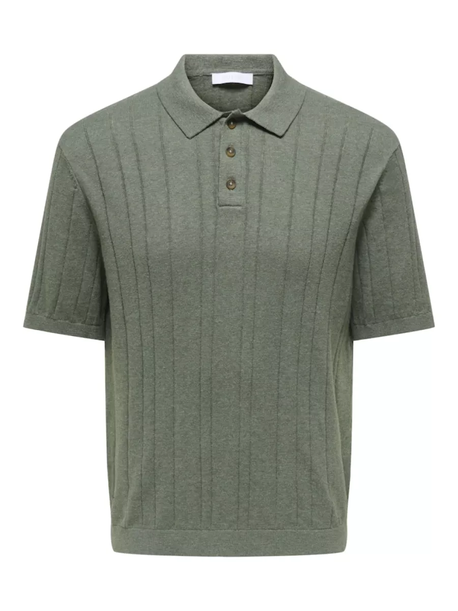 SONS-ONSSOFUS REG SS POLO KNIT FRML-22037216-Agave green-GROEN