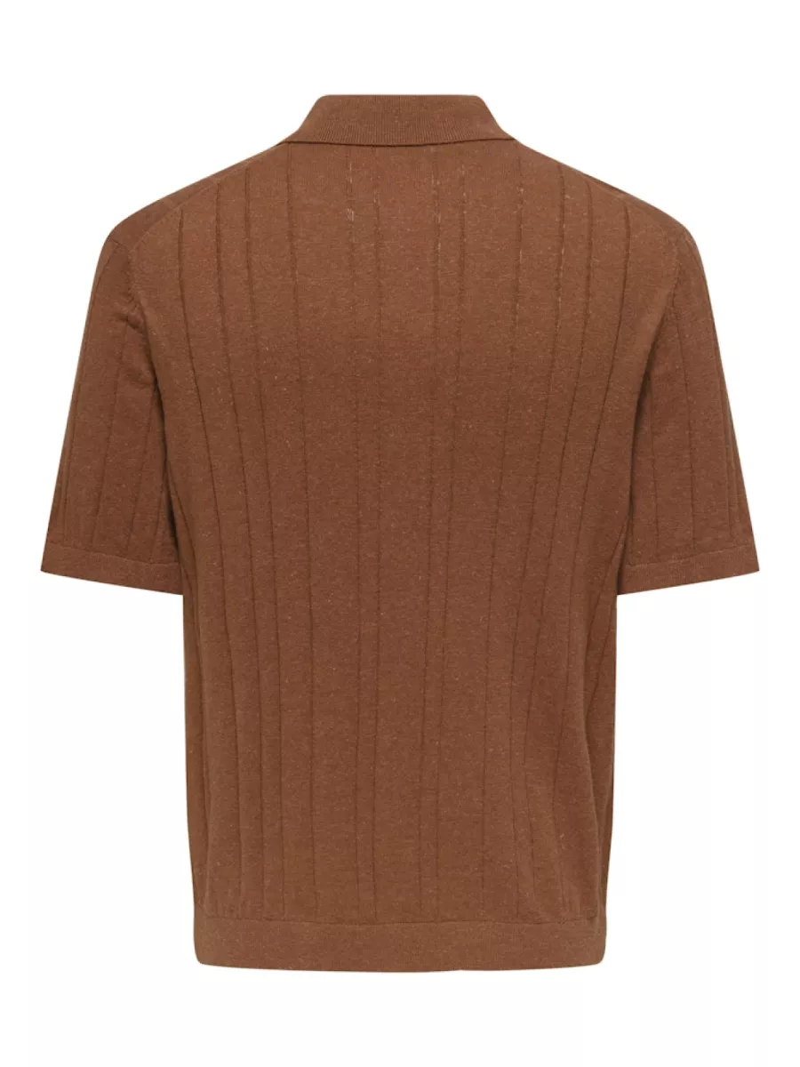 SONS-ONSSOFUS REG SS POLO KNIT FRML-22037216-Chutney-ORANJE