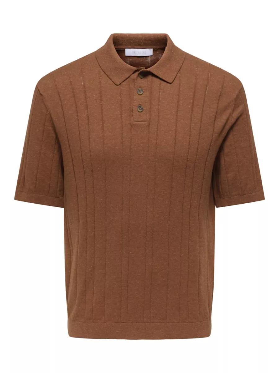 SONS-ONSSOFUS REG SS POLO KNIT FRML-22037216-Chutney-ORANJE