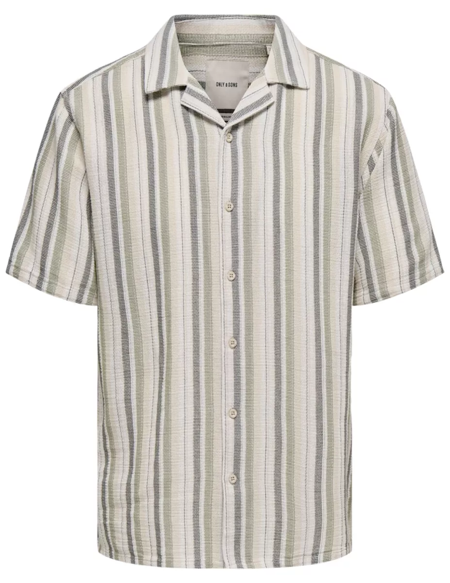 SONS-ONSTREV LIFE REG STRIPE SS SHIRT NO-22025659-Seagrass-GROEN