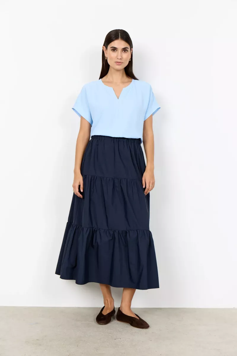 SOYA CONCEPTS-Blouse KM-Cath 1-6250-LICHT BLAUW