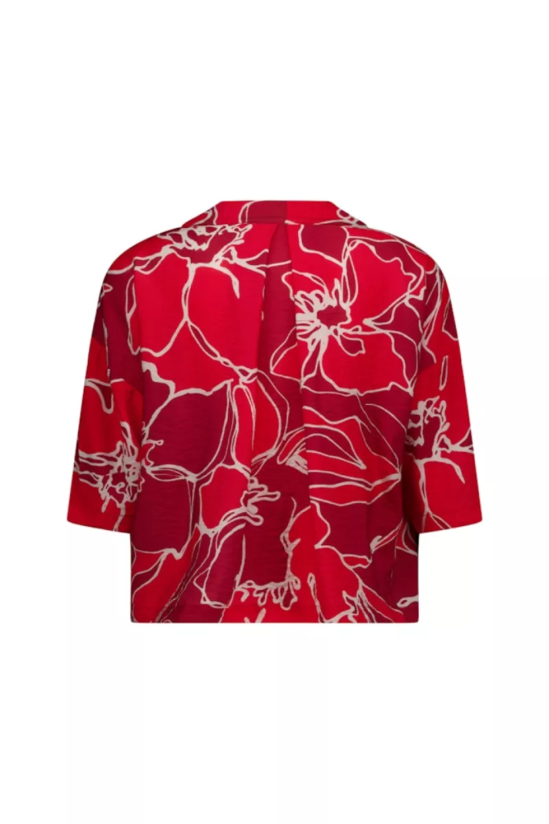 STUDIO ANNELOES-Eva flower top-13663-4028 ruby red/coral red-ROOD