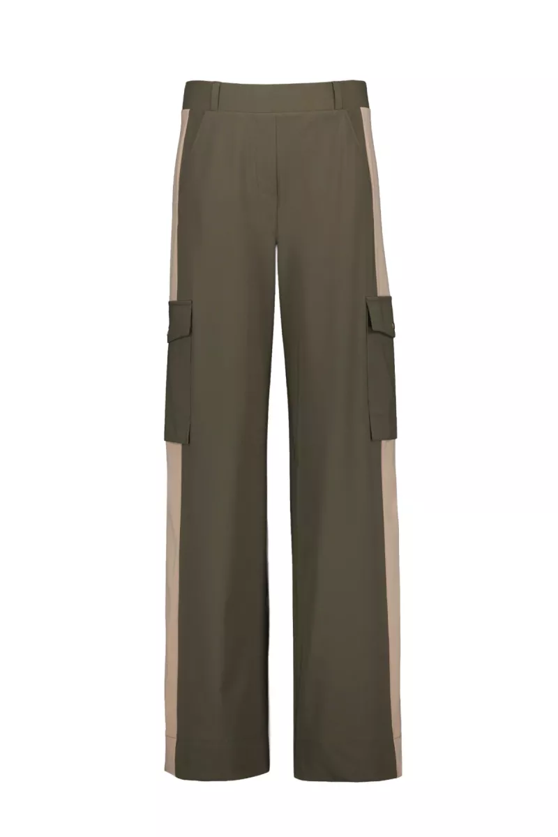 STUDIO ANNELOES-Lexie cargo trousers-13632-7400 New army-LEGERGROEN