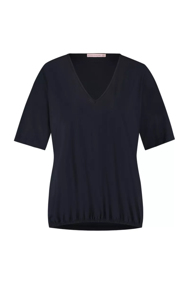 STUDIO ANNELOES-Vicky shirt-94755-6900 dark blue-DONKER BLAUW