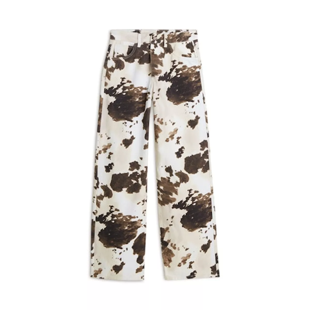 Summum-Baggy straight pant cow printed twill-4s2956-12435-120 Multicolour-MULTICOLOR