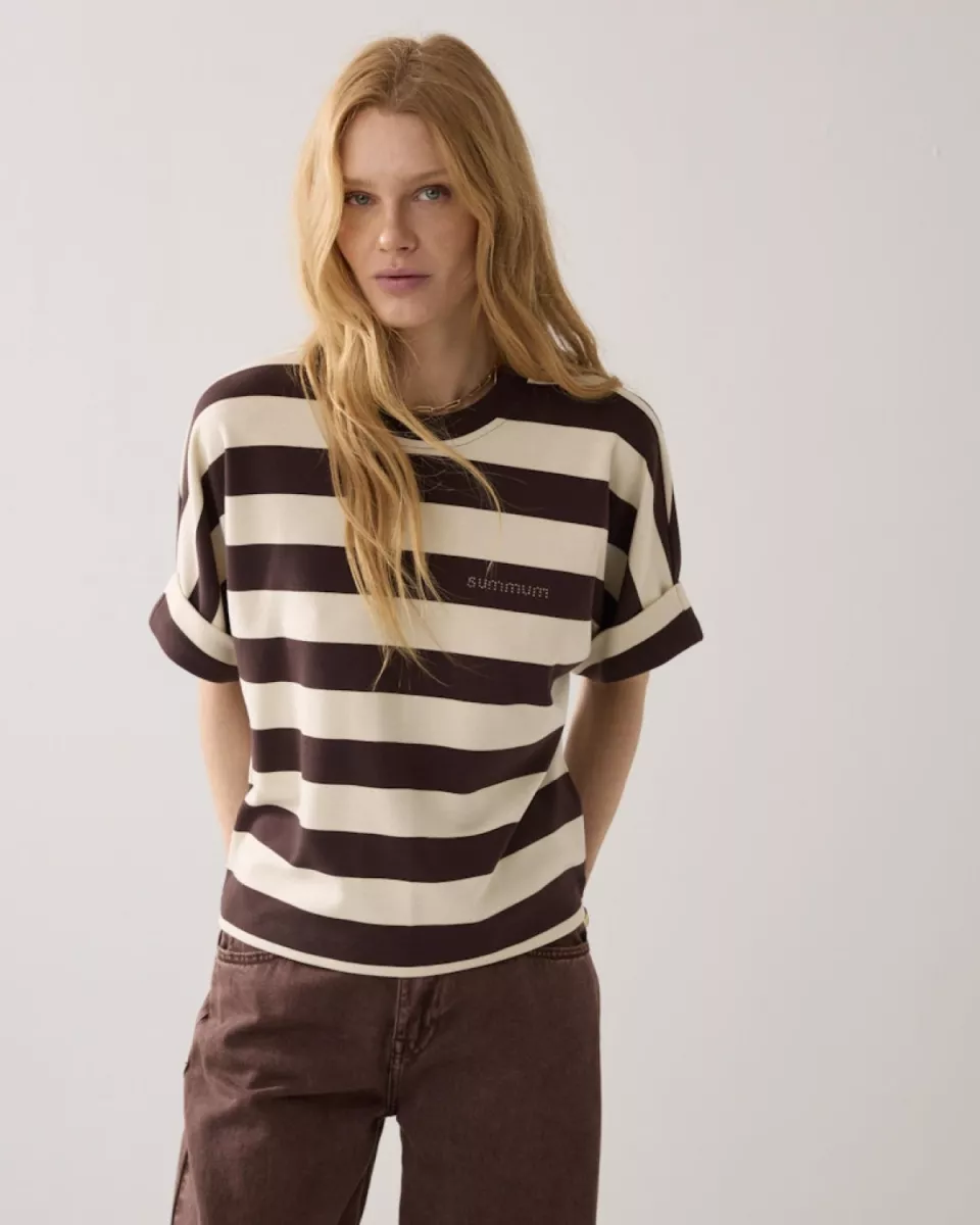 Summum-Top big stripe heavy jersey-3s5112-30681-713 Coffee-CAFE