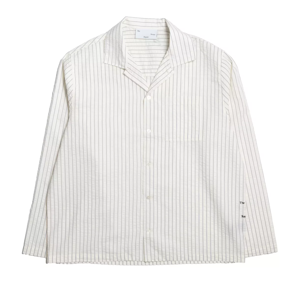 The Savage Report--Striped TSR shirt-White-WIT