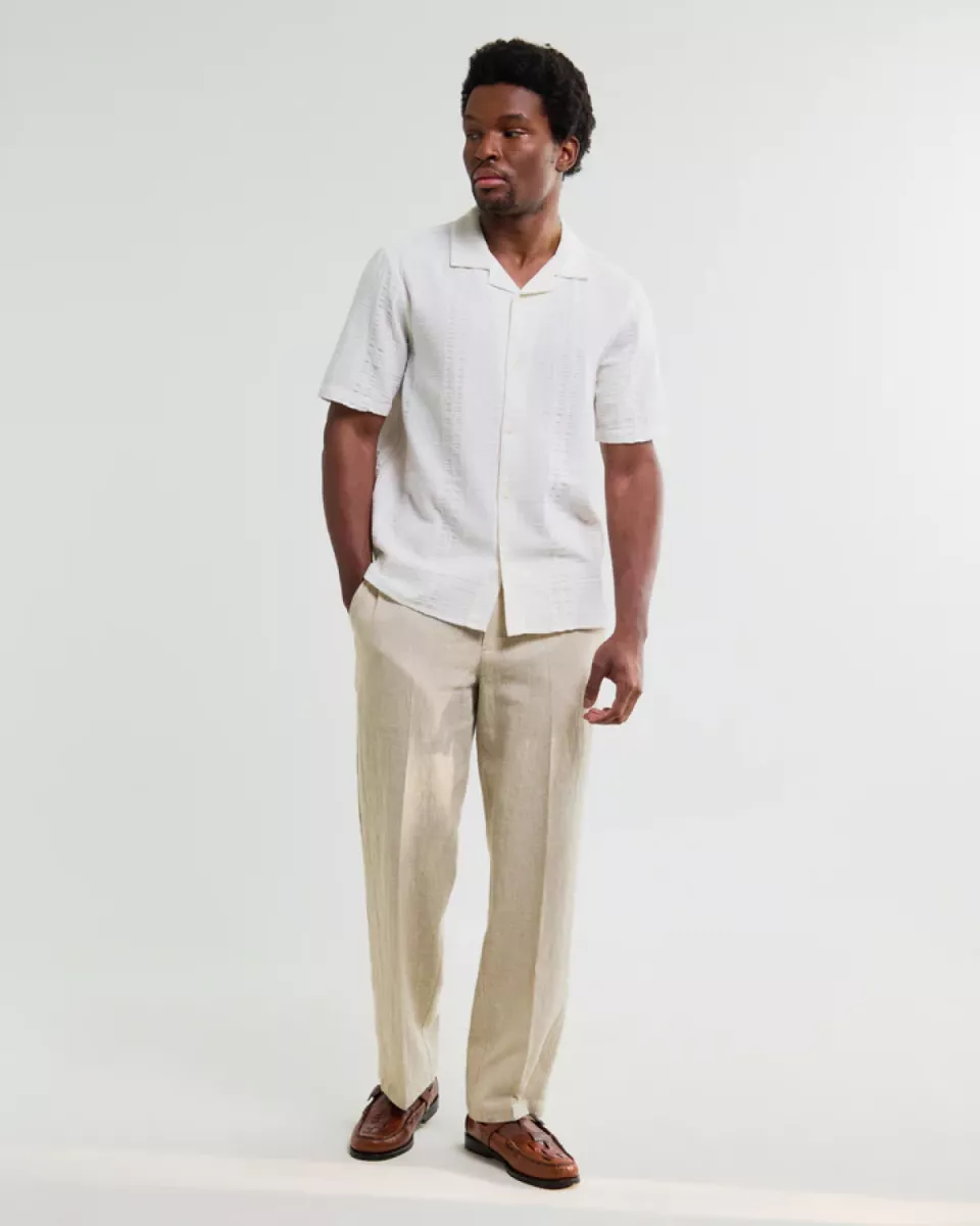 Wax London--Didcot ss shirt-Ecru-ECRU