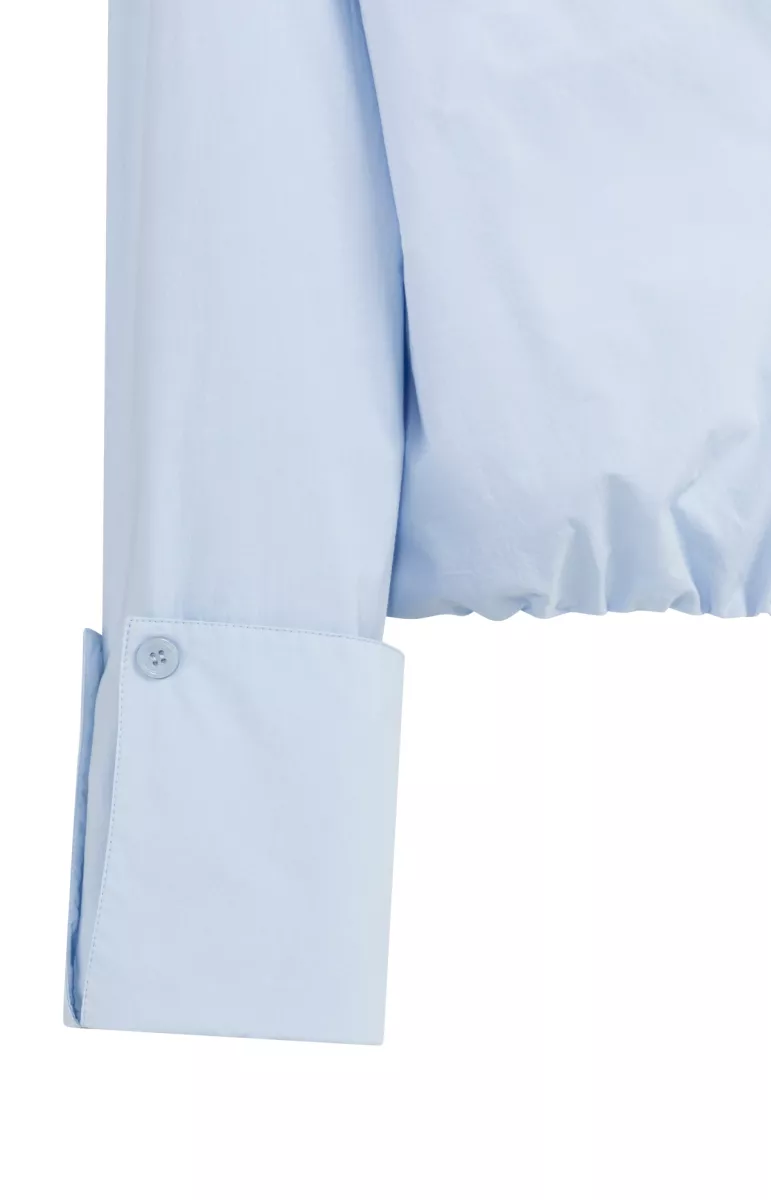 YAYA-Blouse met ballonzoom; Cotton; 99048-01-701355-603-99048-ICE BLUE