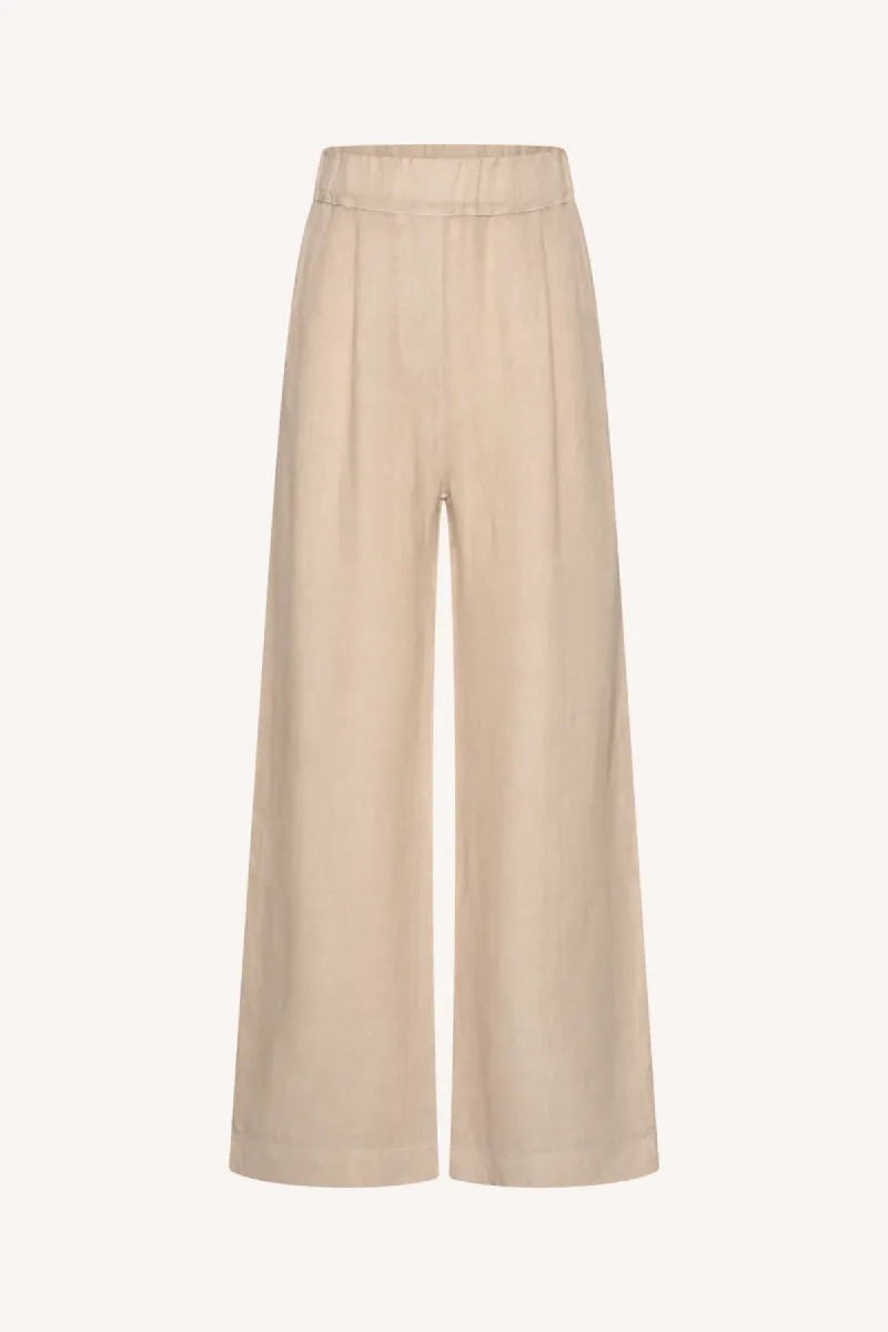 By-bar-Benji Linen Pants-26218039-730 Biscuit-ZAND