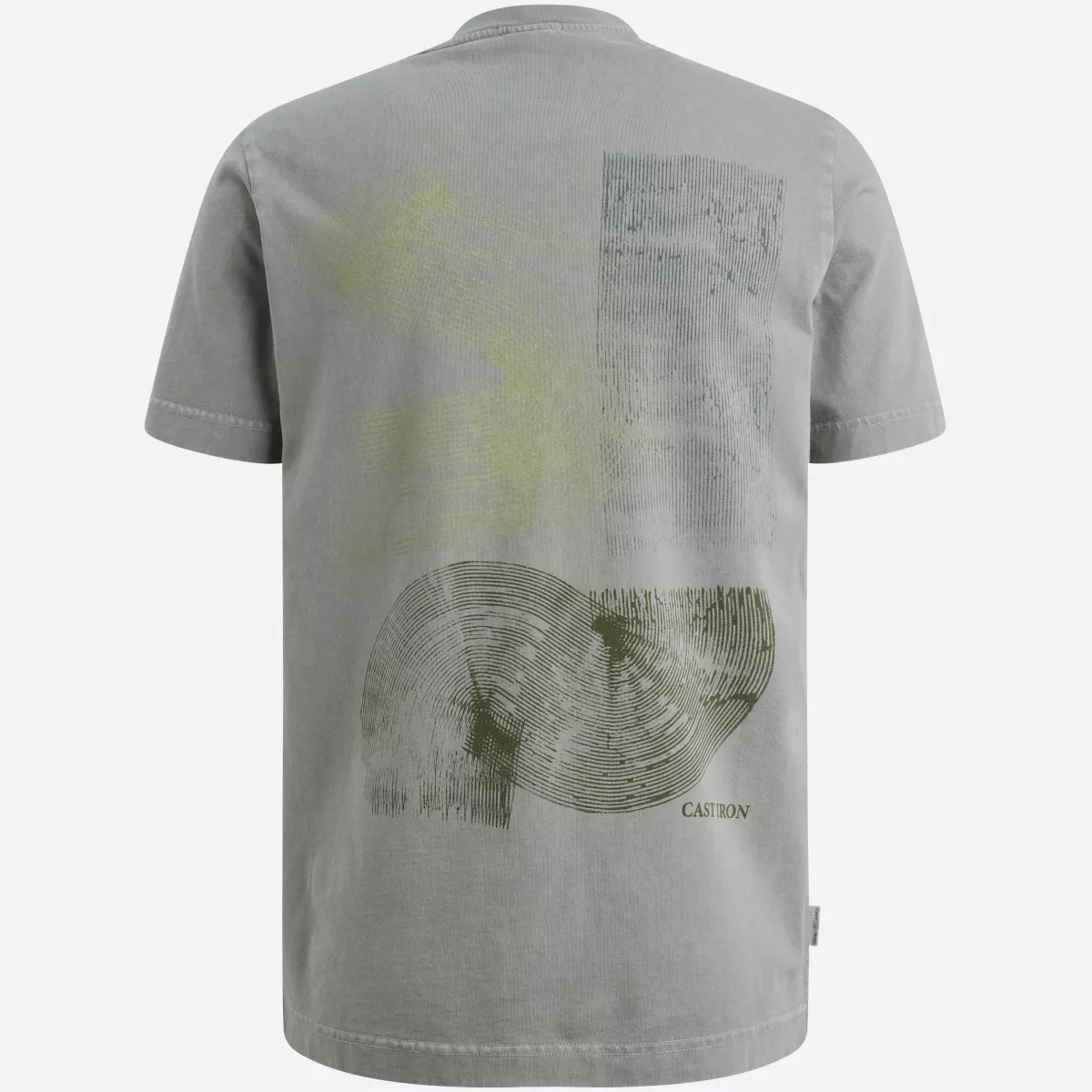 CAST IRON-Short sleeve r-neck regular fit washed-CTSS2604582-9027 Limestone-STONE