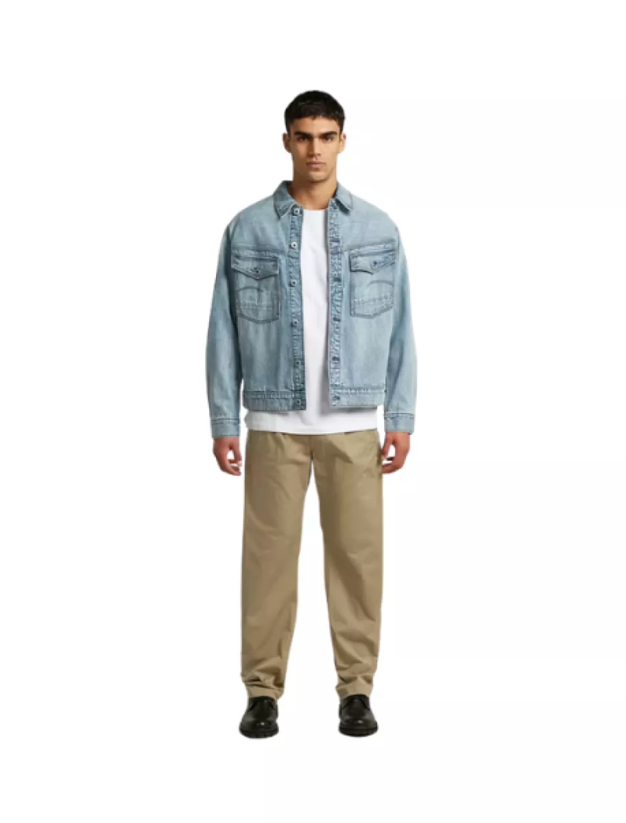 G-STAR-Pleated loose tapered chino-D28353-E077-B444 Safari-ZAND