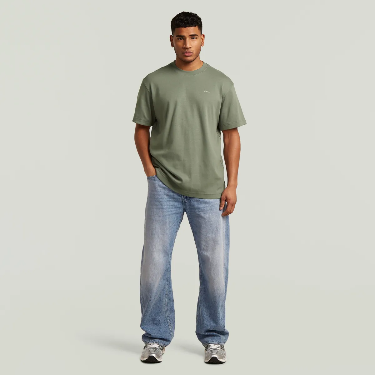 G-STAR-True regular t-shirt-D28609-C812-722 Orphus-LEGERGROEN
