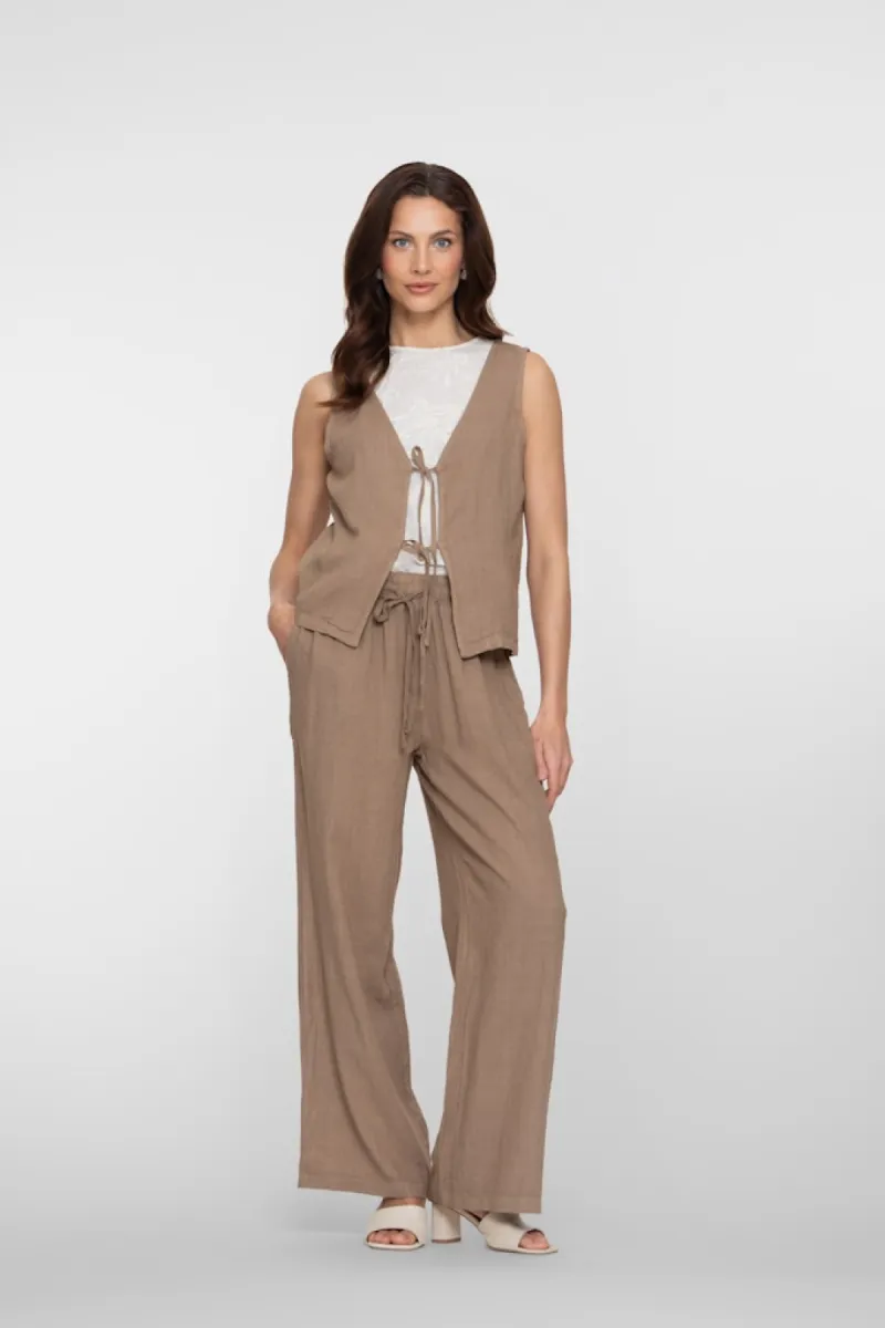 GEISHA-Pants linen-61374-70-735 Camel-CAMEL