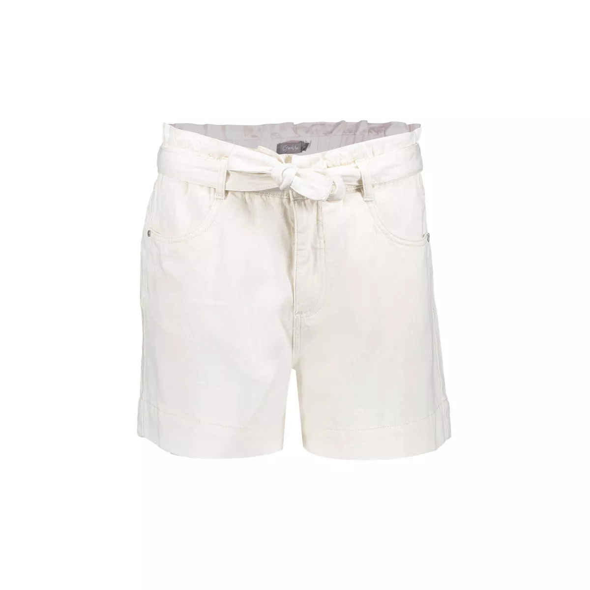 GEISHA-Shorts belt cotton linen-61304-10-718 Ecru bleached cotton linnen-ECRU