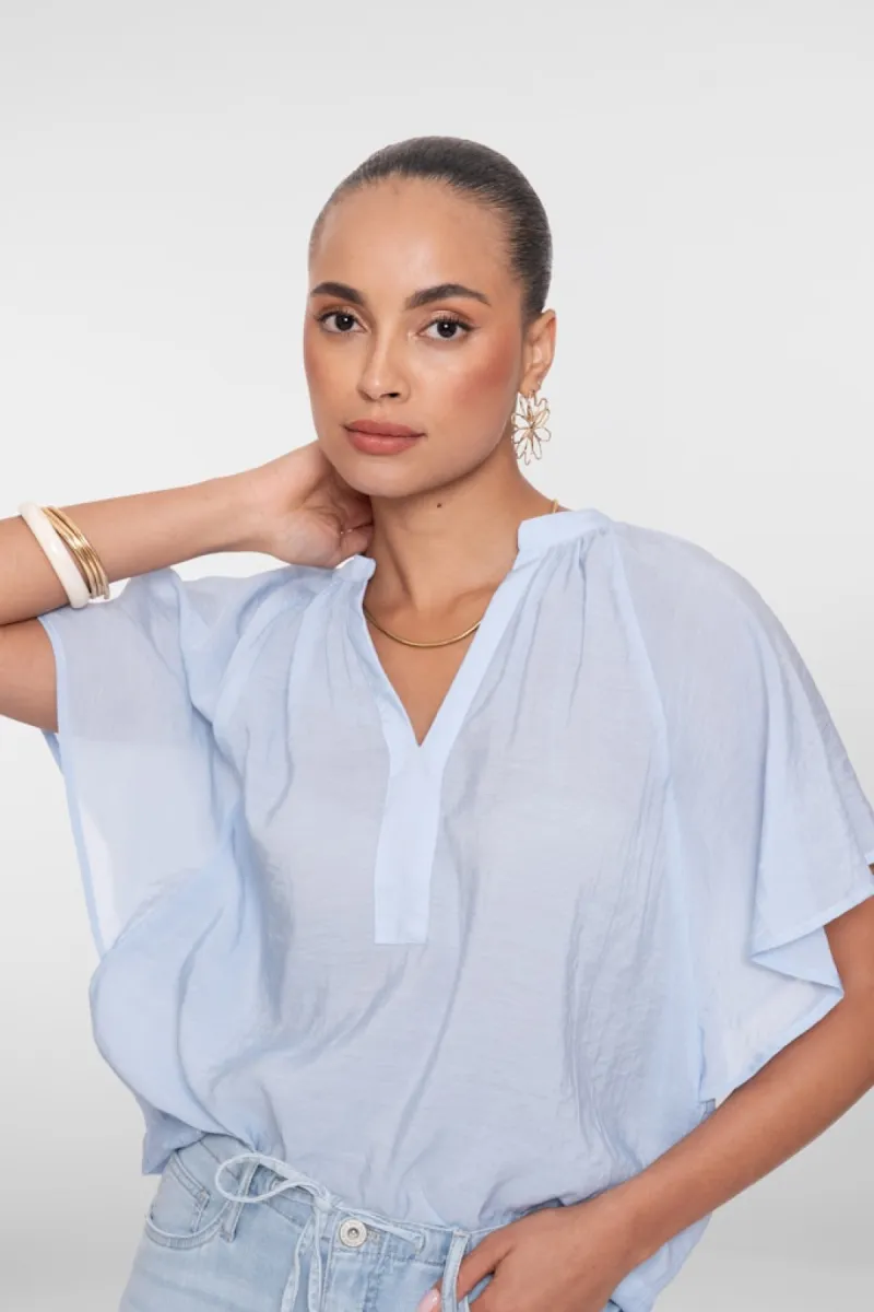 GEISHA-Top bat sleeve-63345-45-625 Blue-BLAUW