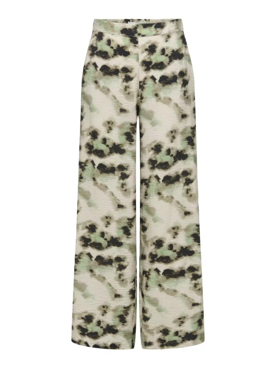 JDY-JDYMILLIE HW WIDE PANT WVN-15365404-Black & Gree Abstract-GROEN COMBINATIES