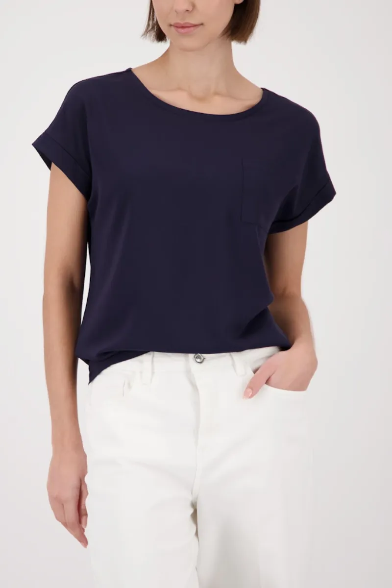Monari-Basic blouse shirt-410935-755 Marine-NAVY