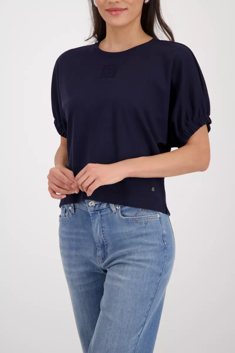 Monari-Sweatshirt with embossed emblem-410802-755 Marine-MARINE