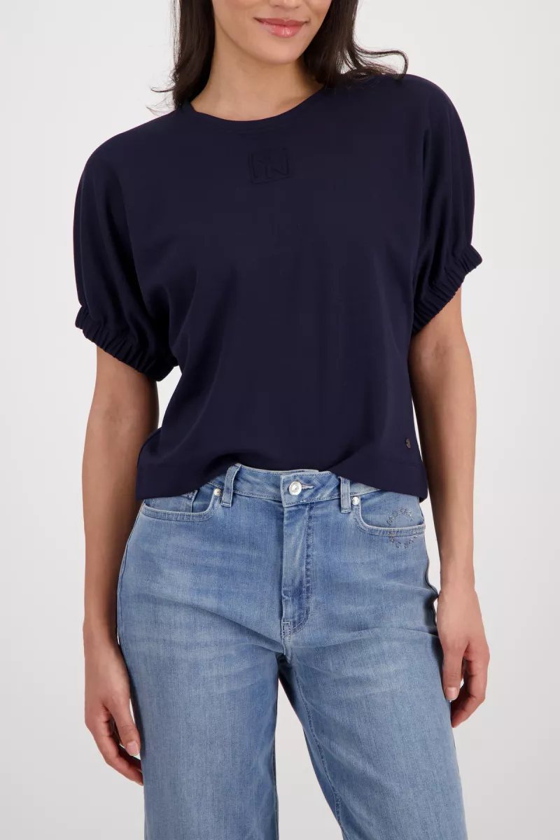 Monari-Sweatshirt with embossed emblem-410802-755 Marine-MARINE