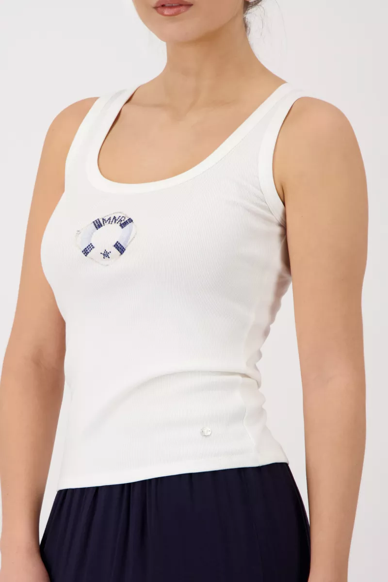 Monari-Top with mini print-410621-105 Cream-WIT