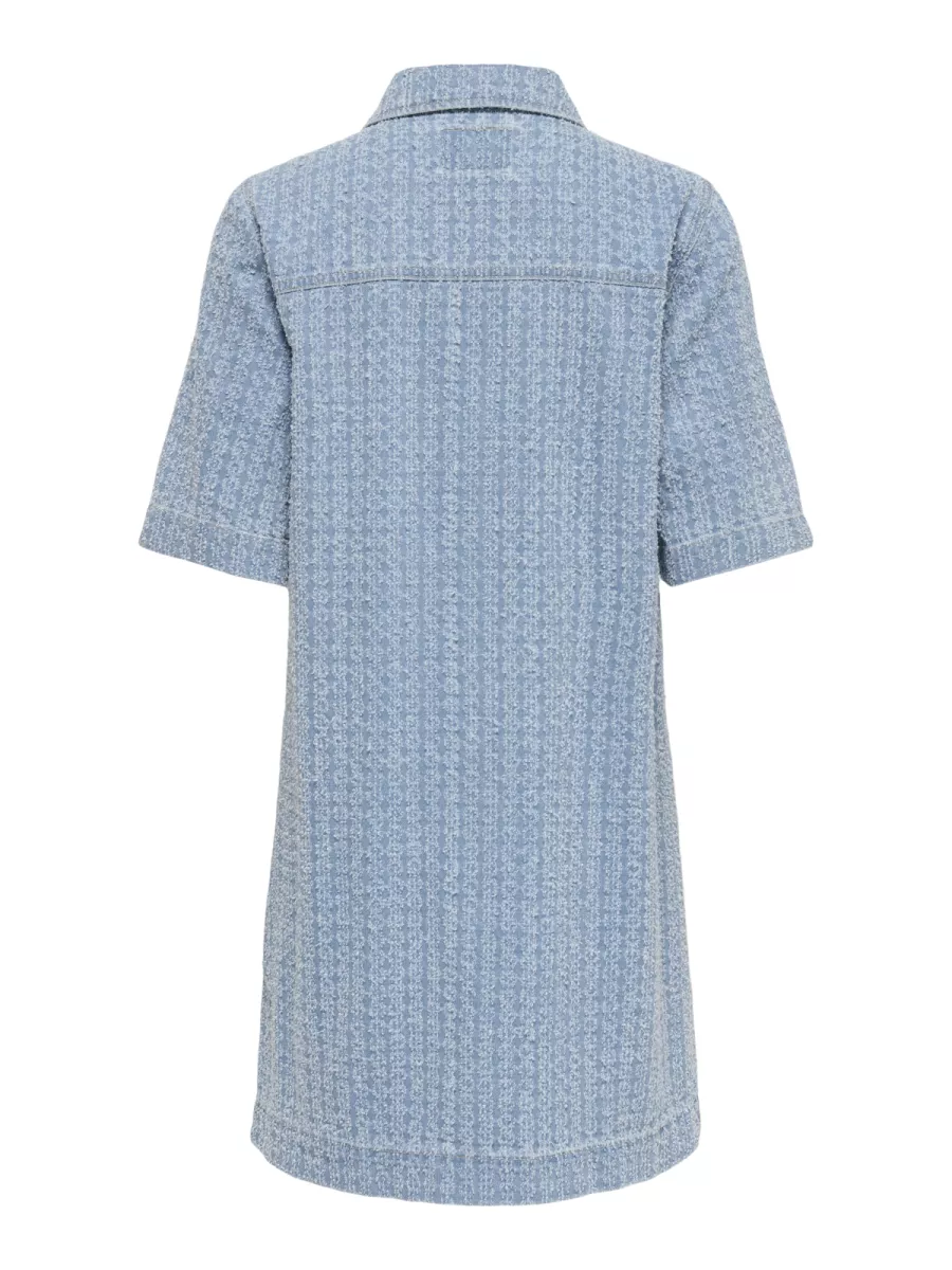 ONLY-ONLBELLE BOUCLE S/S DNM DRESS BJ-15371185-Light Blue Denim-LICHT DENIM