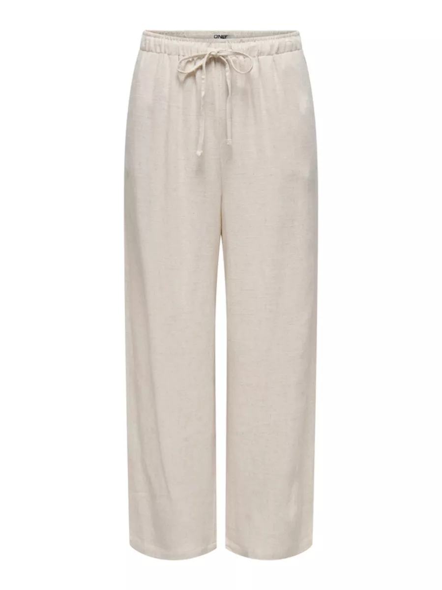 ONLY-ONLSIESTA MW PULL-UP LINEN BL PNT N-15322263-Moonbeam-ZAND