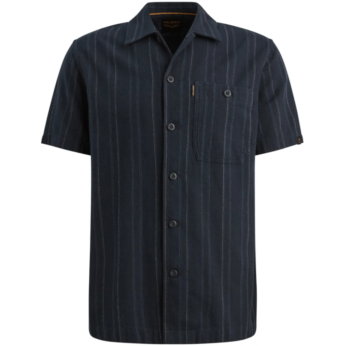 PME LEGEND-Short Sleeve Shirt Yarn dye mattwe-PSIS2604222-5282 Carbon-GRIJS
