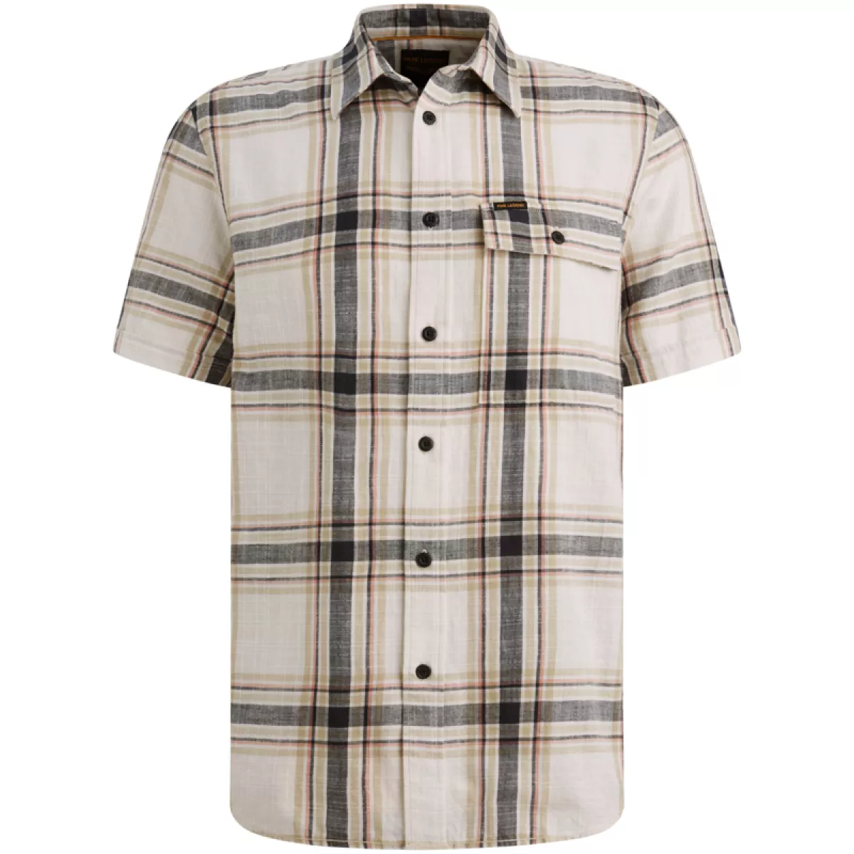 PME LEGEND-Short Sleeve Shirt Yarn Dyed Check-PSIS2604215-7013 Bone white-BEIGE