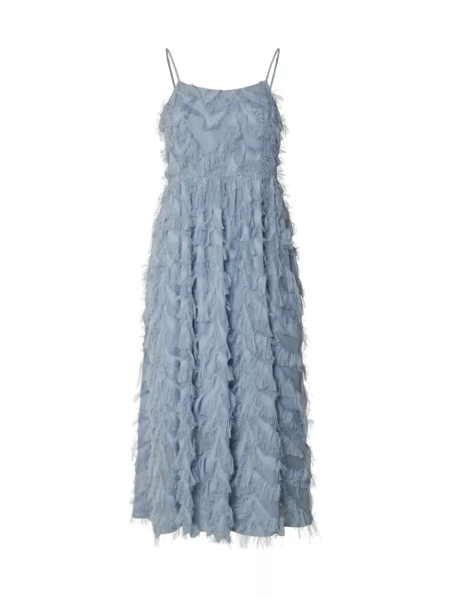 Selected Femme-SLFMYLINE REGULAR MIDI STRAP DRESS-16100869-Dusty Blue-BLUE