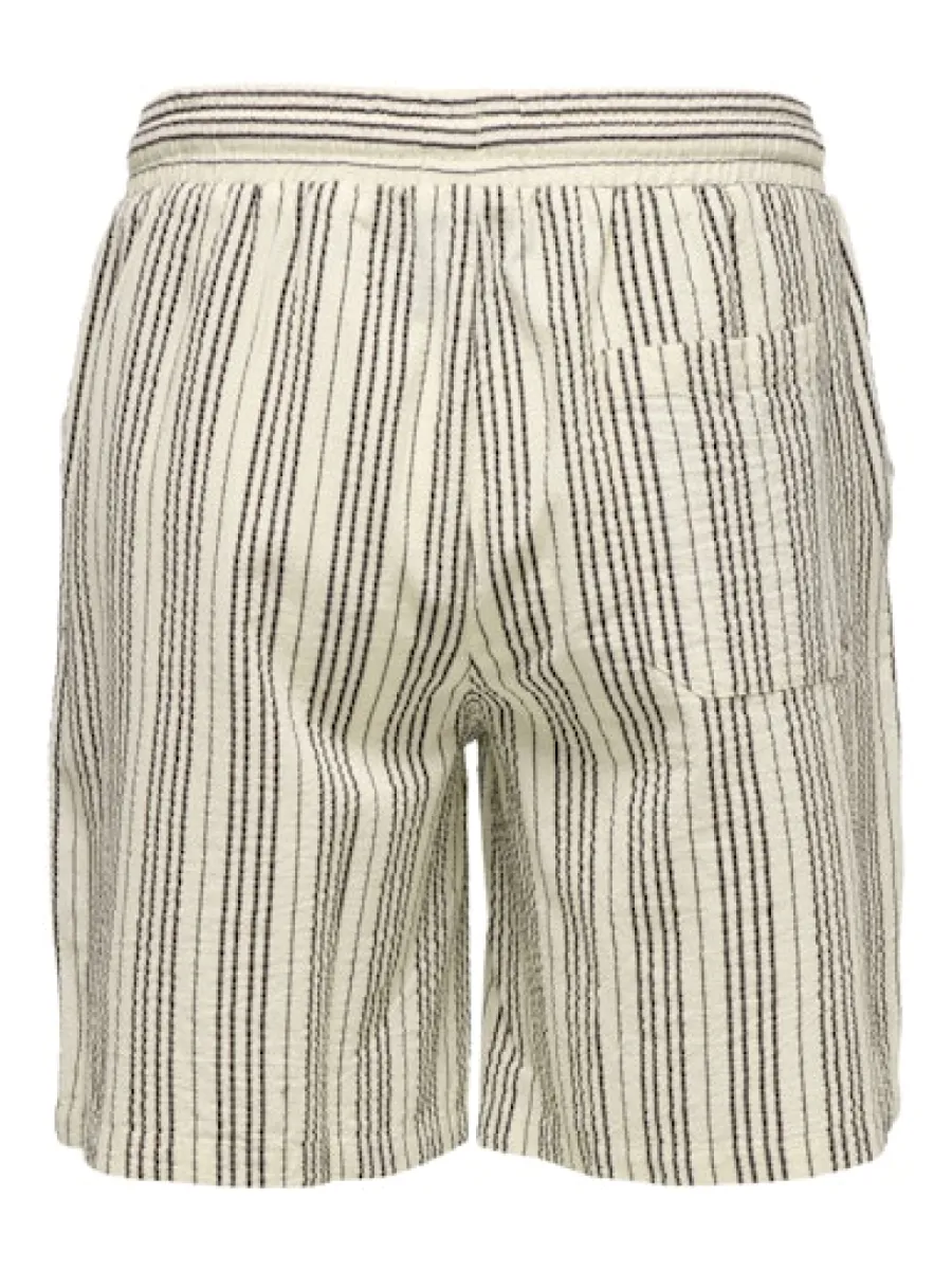SONS-ONSCRUZ SEERSUCKER JOGGER SHORTS-22038002-Antique white-WIT