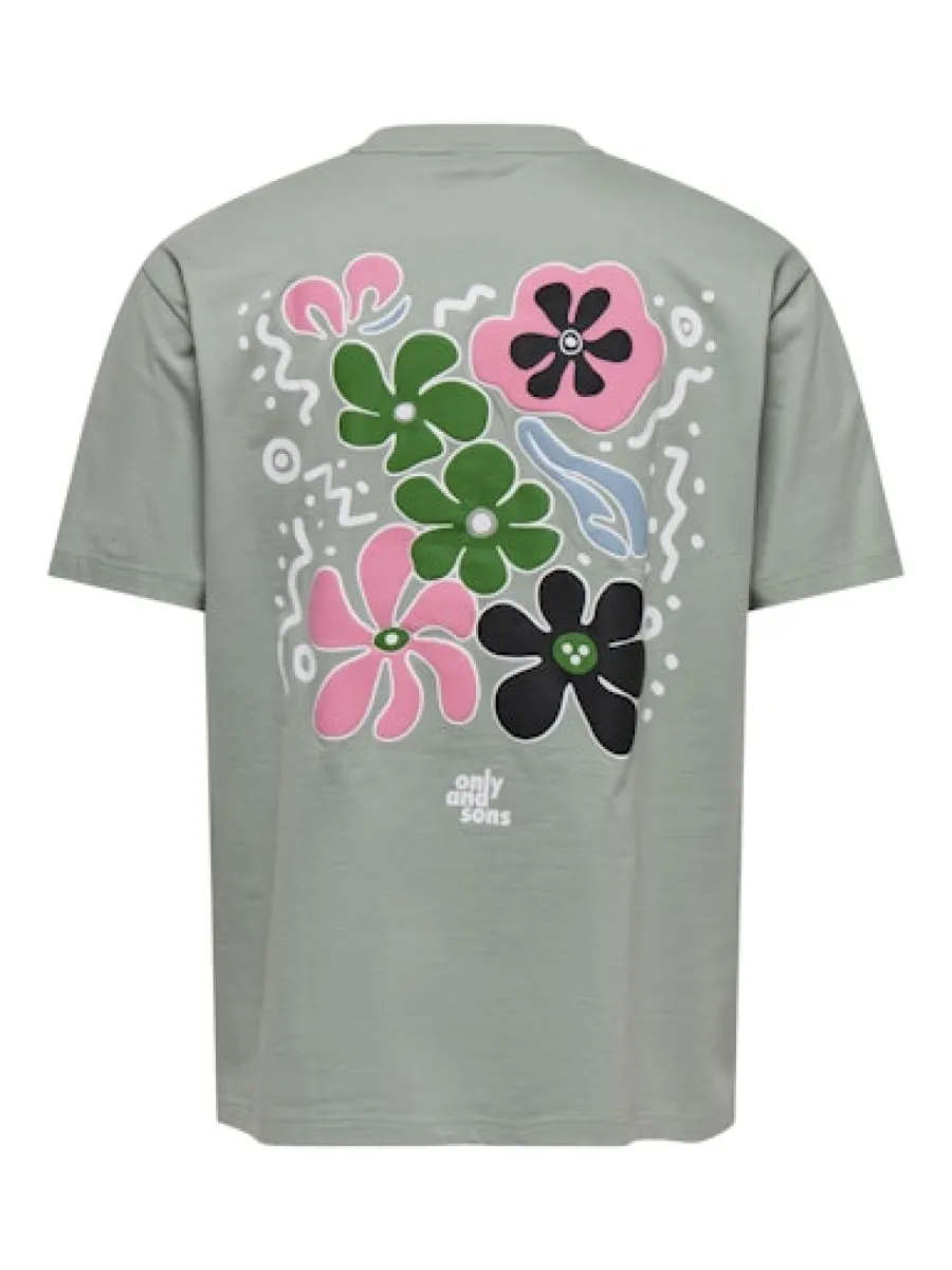 SONS-ONSFLEURI LIFE FLOWER RLX SS TEE-22037619-Iceberg green-GROEN