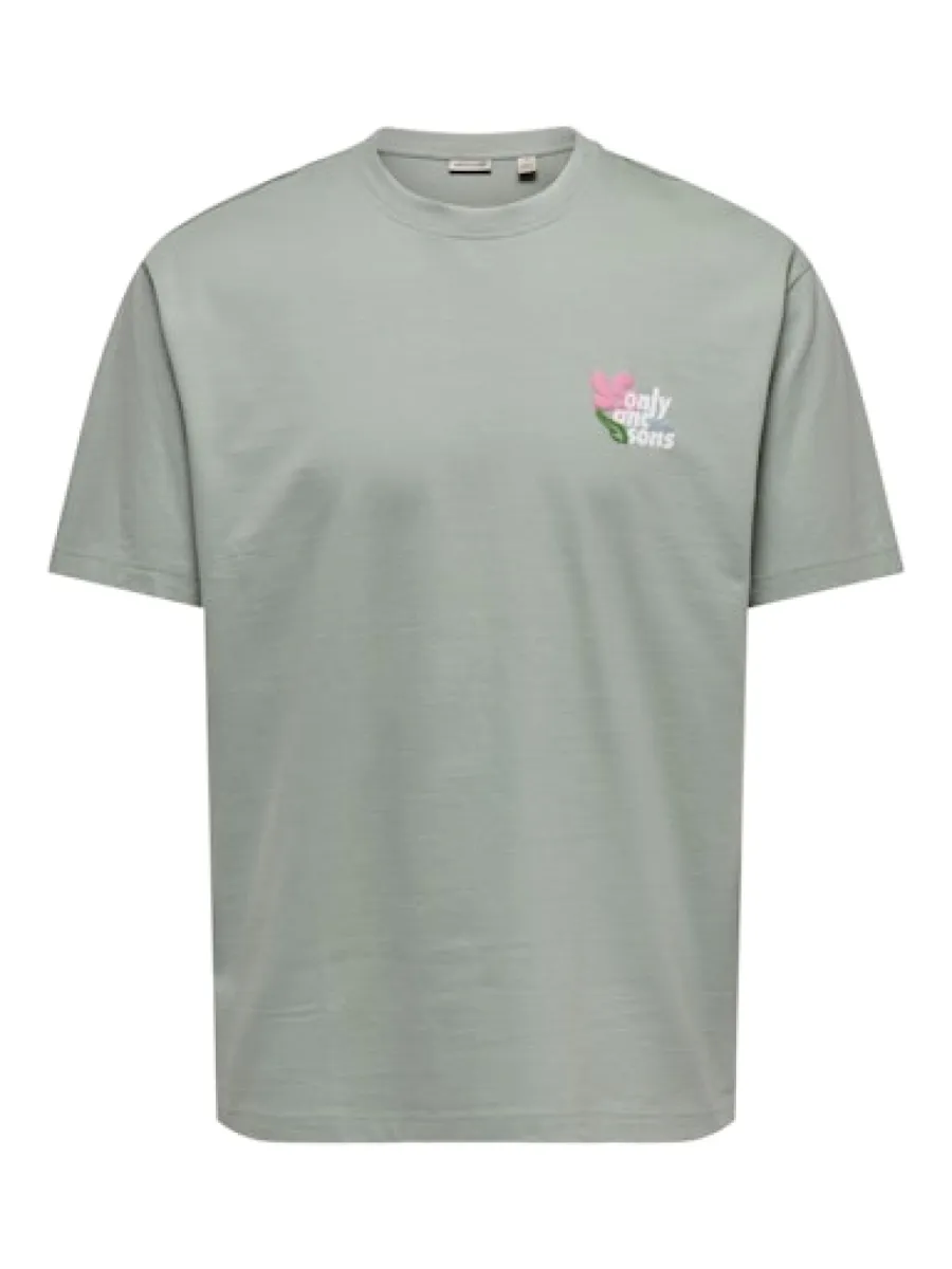 SONS-ONSFLEURI LIFE FLOWER RLX SS TEE-22037619-Iceberg green-GROEN
