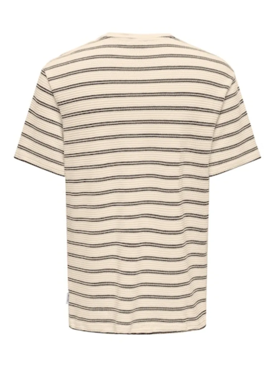 SONS-ONSIAN REG SS STRIPE STRUCT TEE-22032819-Coffee bean-CAFE