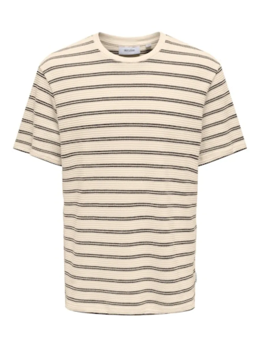 SONS-ONSIAN REG SS STRIPE STRUCT TEE-22032819-Coffee bean-CAFE