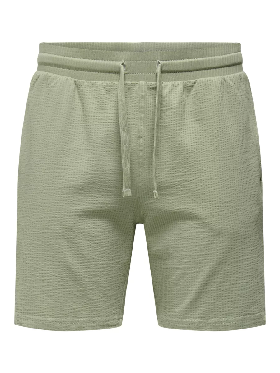 SONS-ONSKIAN LIFE REG SEERSUCKER SHORTS-22029752-Seagrass-GRASGROEN