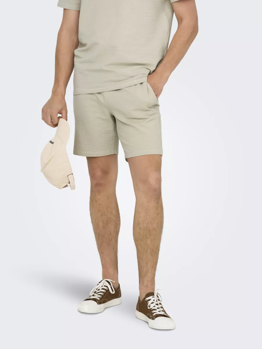 SONS-ONSKIAN LIFE REG SEERSUCKER SHORTS-22029752-Silver lining-ZILVER GRIJS