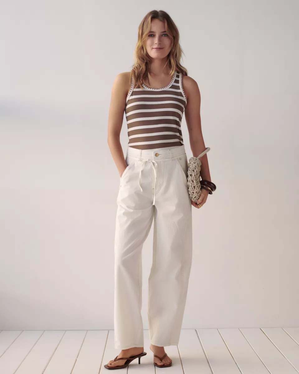 Summum-Top striped feston stitch-3s5309-30781-763 Dark clay-BRUIN