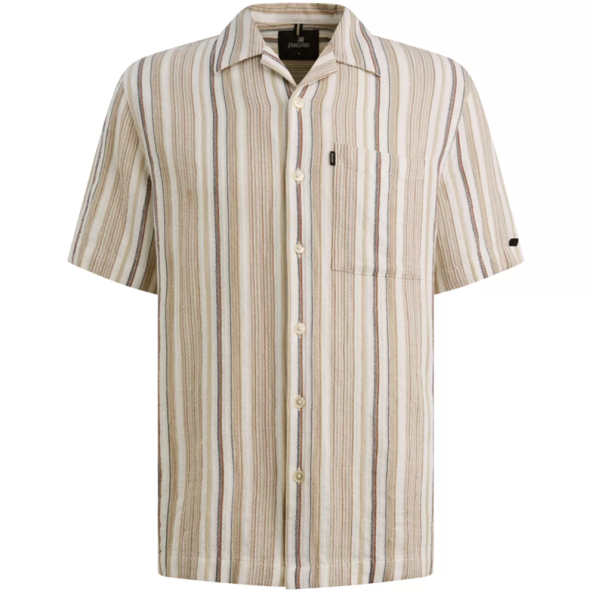 Vanguard-Short Sleeve Shirt Dobby stripe-VSIS2604262-8265 Pure cashmere-BEIGE