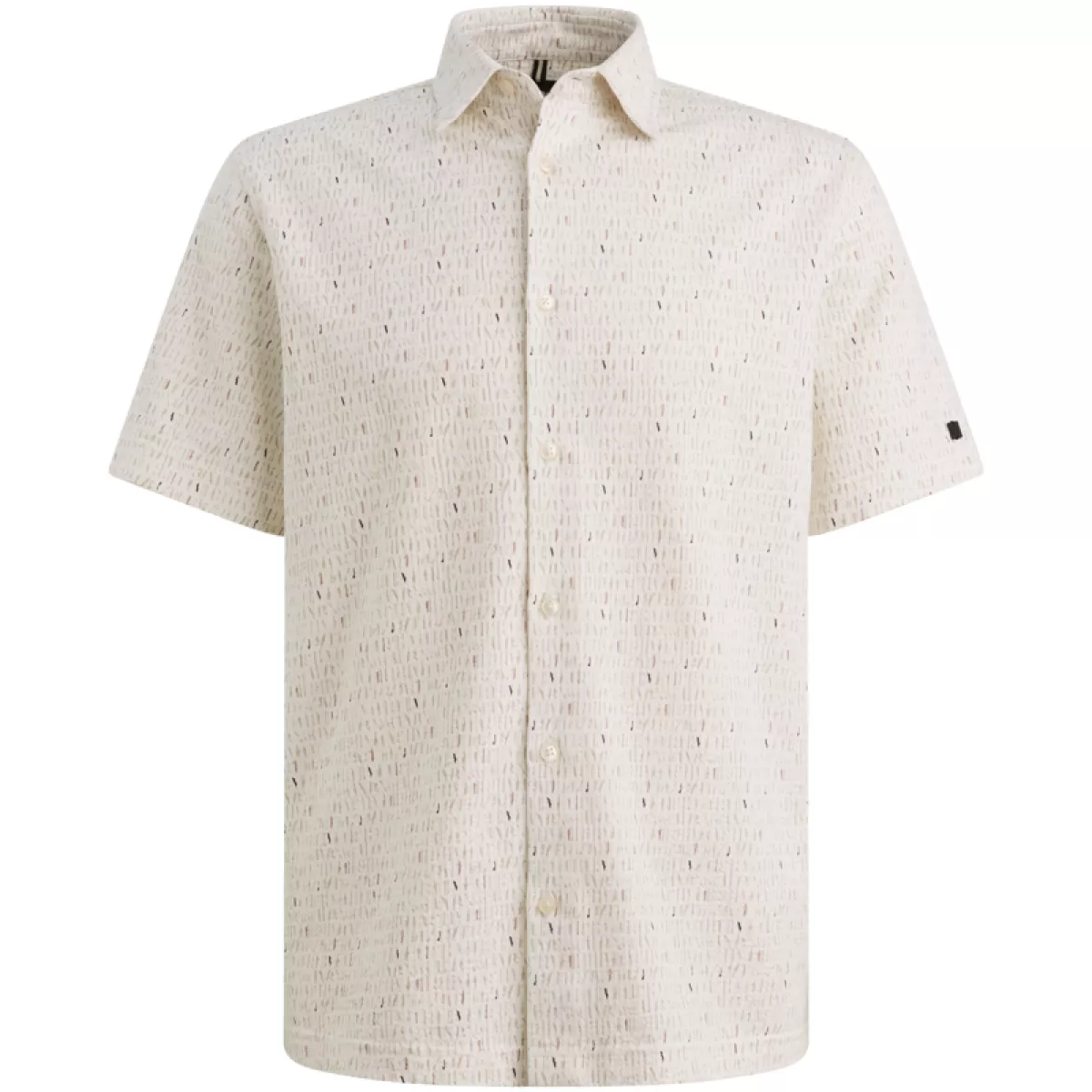 Vanguard-Short Sleeve Shirt Print on Seersu-VSIS2604266-7004 Cloud dancer-CREME