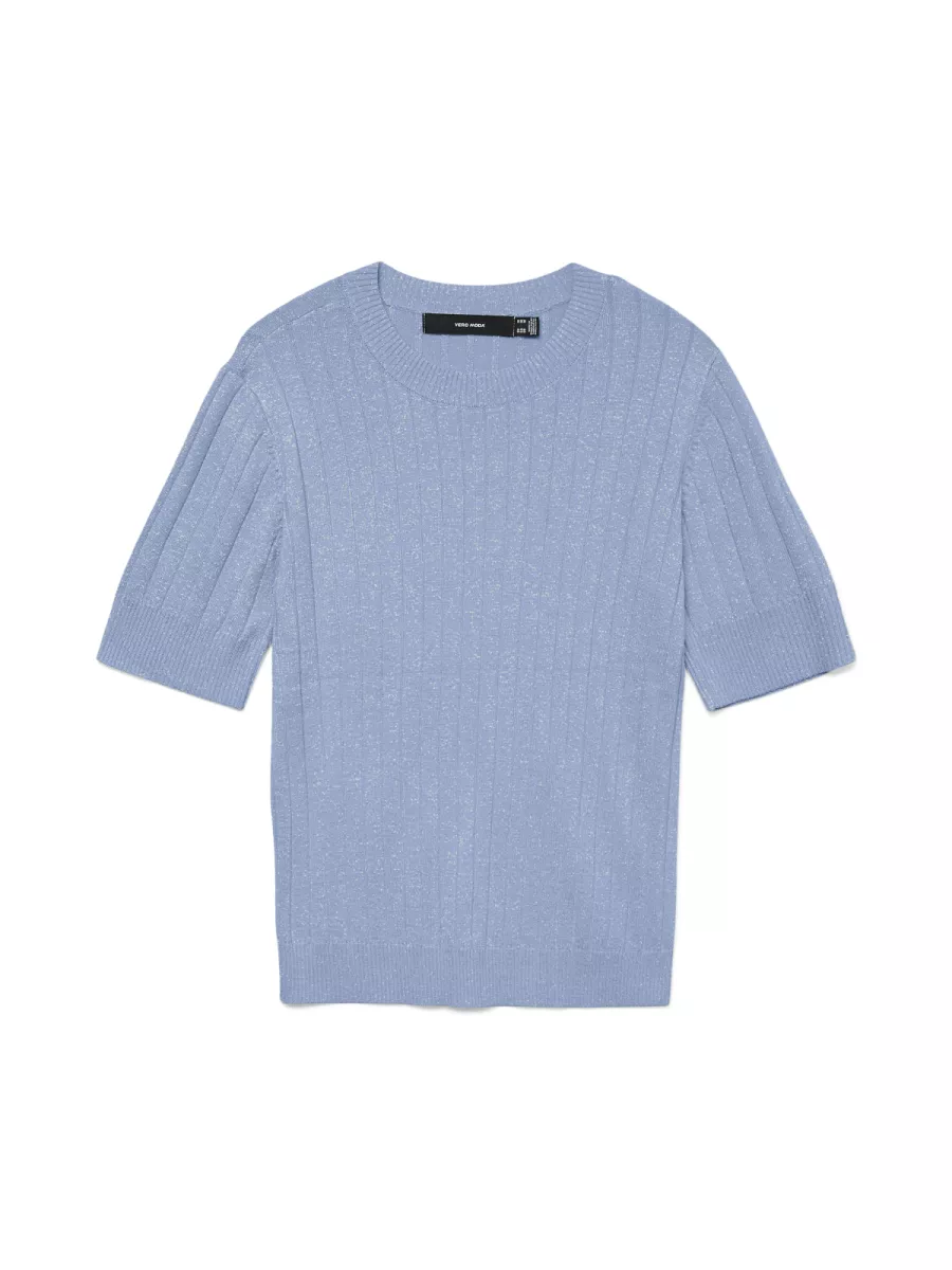 VERO MODA-VMBLOW SS O-NECK TOP GA-10331554-Brunnera Blue-BLUE