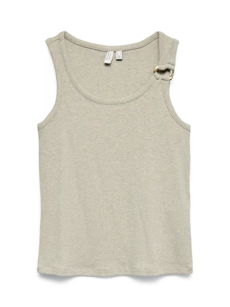 VERO MODA-VMKIKI S/L O-NECK TOP JRS BTQ-10346067-Birch-CREME