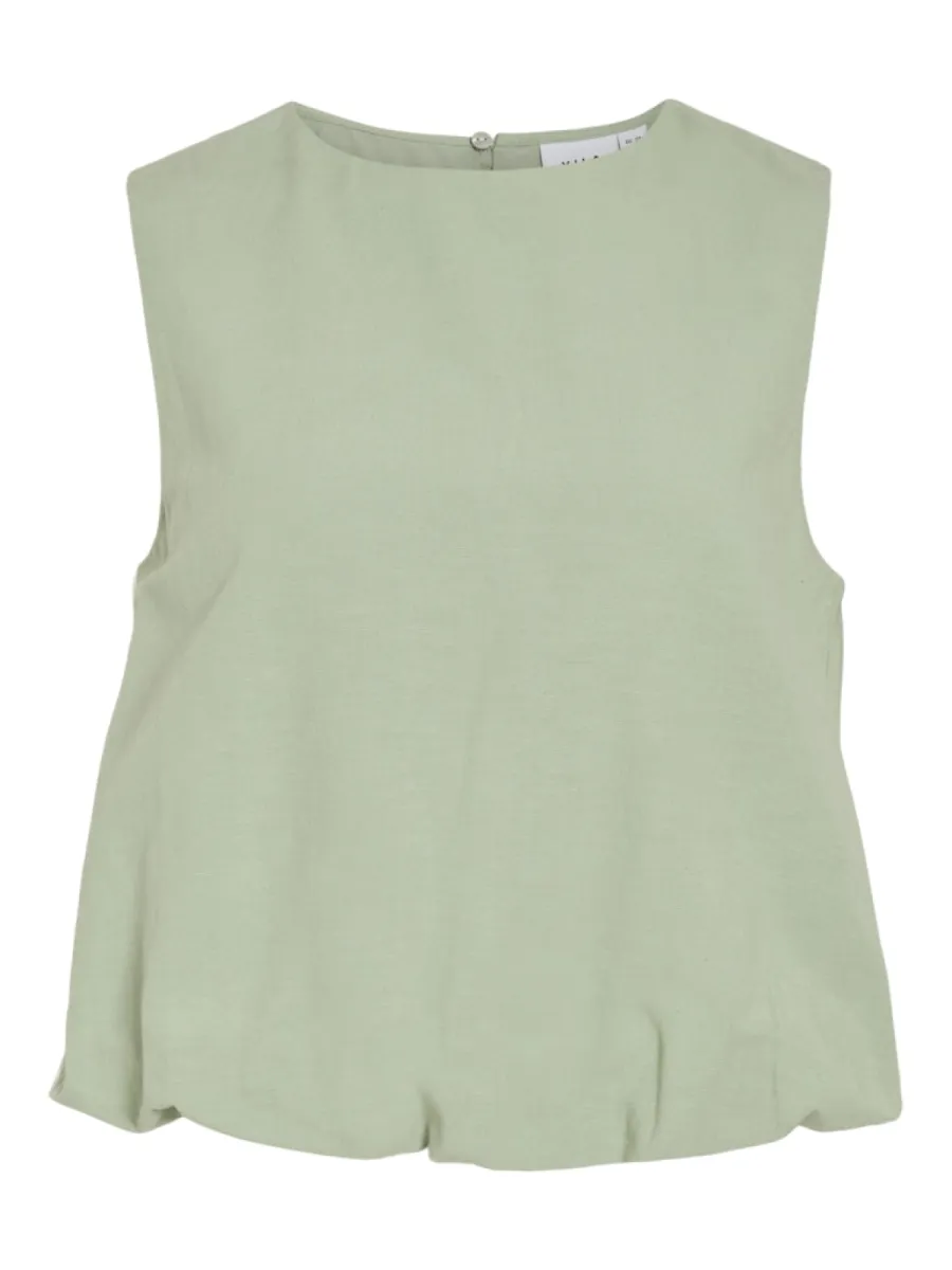 VILA-VIPRISILLA O-NECK S/L BALLOON TOP/V-14113568-Smoke Green-GROEN